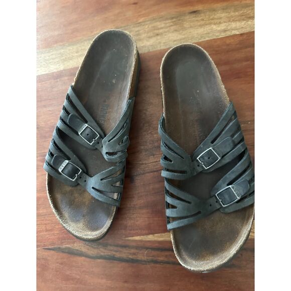 Birkenstock Black Leather Sandals – Size 40 (Women’s 9 / Men’s 7) - Picture 1 of 2